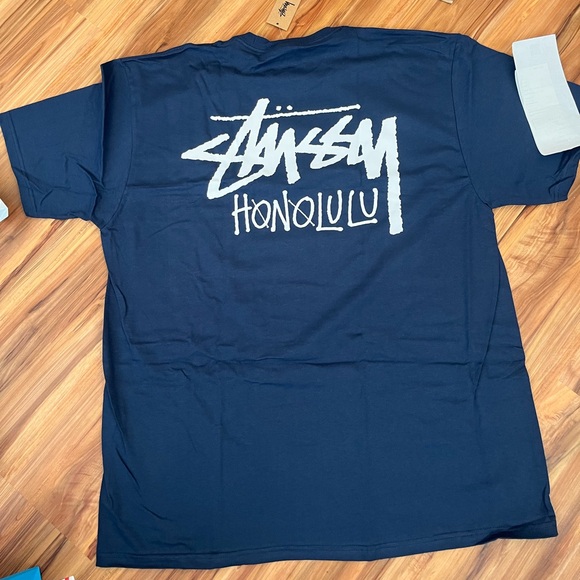 Stussy Honolulu navy tee t-shirt brand new SZ Small Medium Large